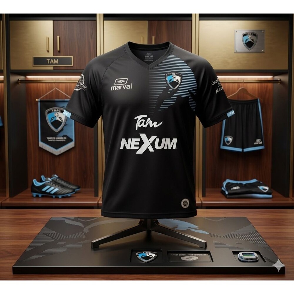 Marval TMFC Soccer Jersey Men’s XXL Black Tam Nexum Soriana Mexico Football Kit